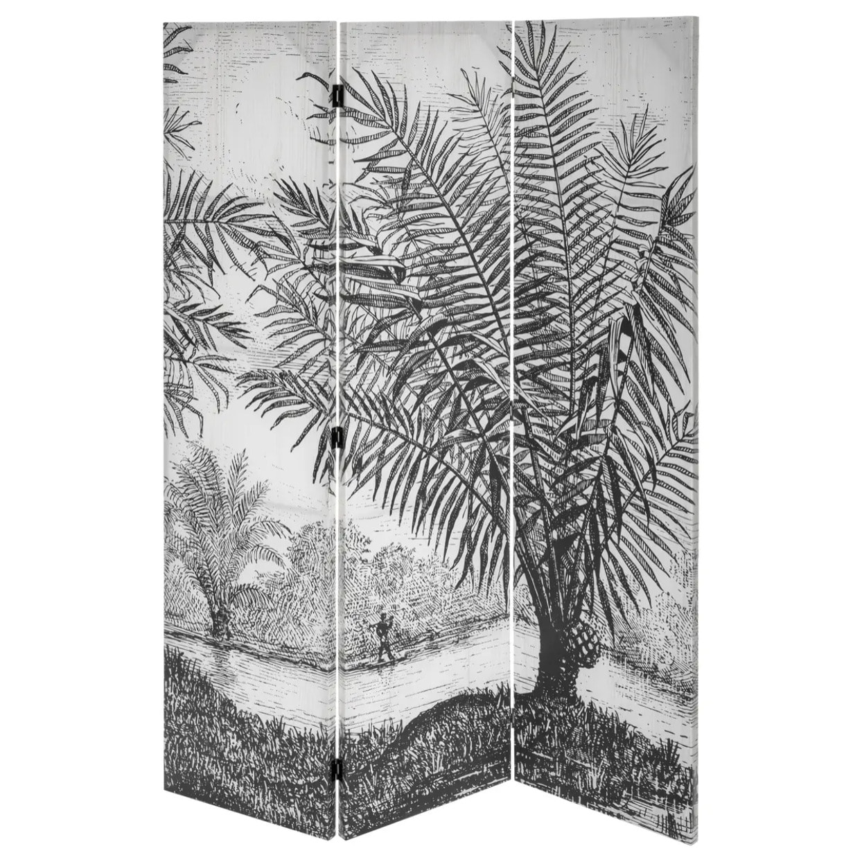 Paravent "Cuba" noir et blanc H170cm