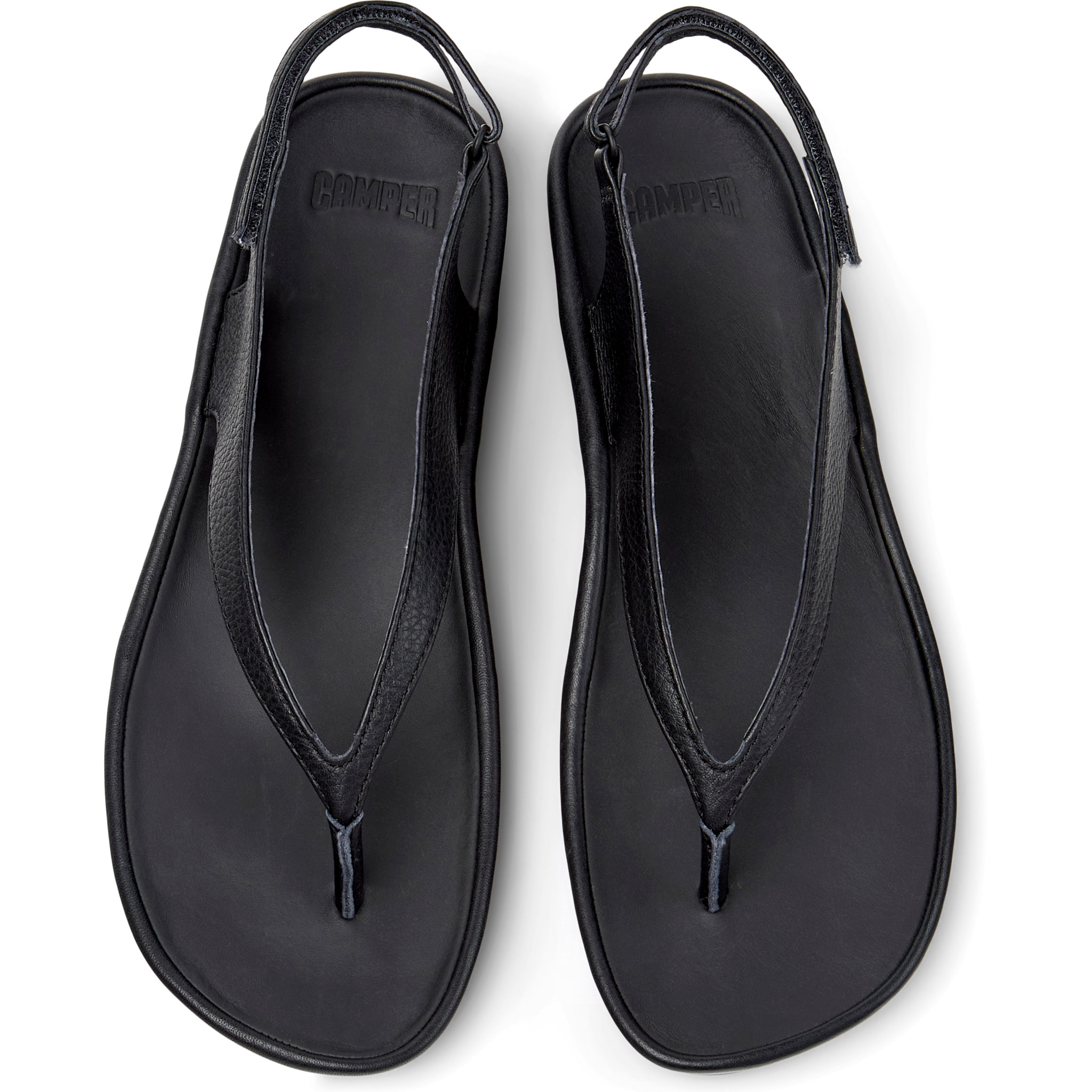 Sandalias - CAMPER Right Isla - Negro - Cuero liso