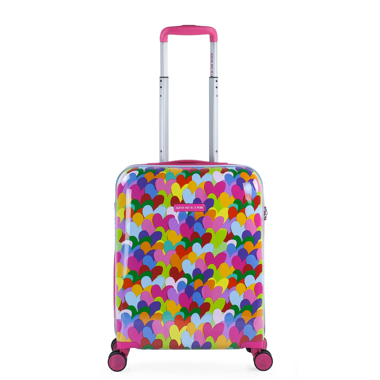 Maleta Cabina Agatha Ruiz De La Prada Corazones Fucsia