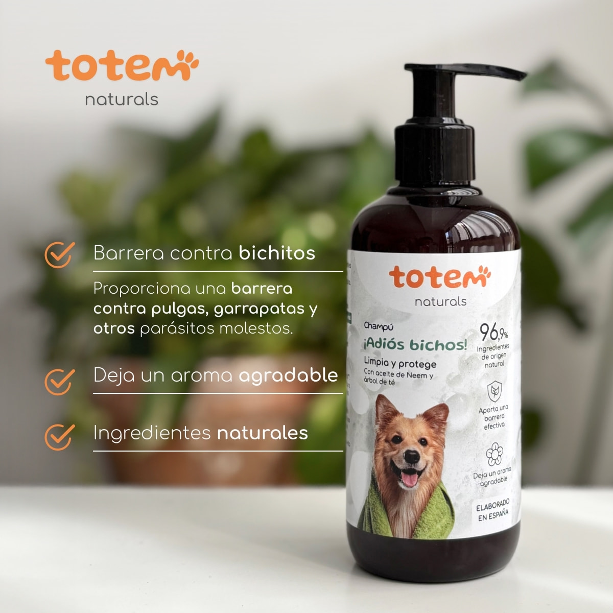 Champú Natural para Perros – Limpieza Suave y Profunda, Hidrata y Protege el Pelaje, Aroma Agradable, Ideal para Todo Tipo de Razas