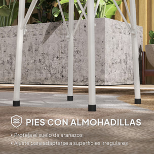 Mesa de Jardín Redonda Mesa de Terraza Exterior Ø40x50 cm con Patas Ajustables y Estructura en Forma de X Mesa para Exterior e Interior Blanco