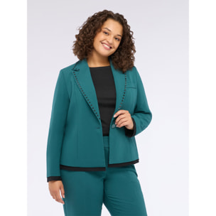 Fiorella Rubino - Blazer con tachuelas en las solapas - Petrol Blue