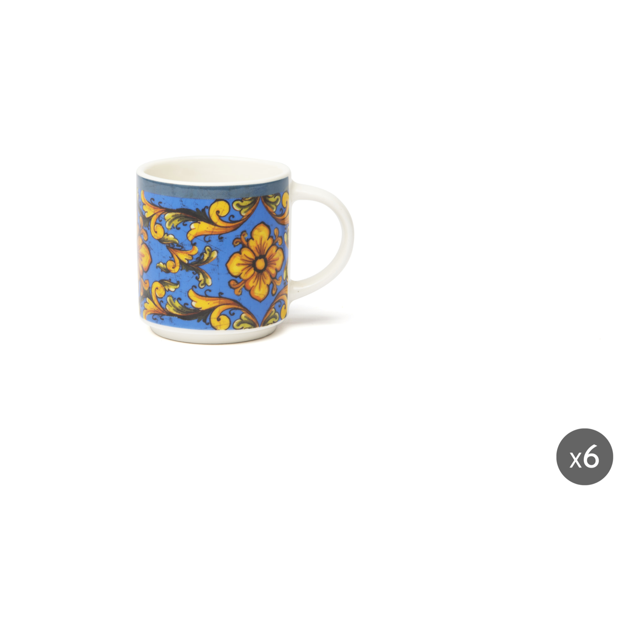 Set 6 Tazzine Caffè Excelsa – Trinacria, New Bone China Multicolore
