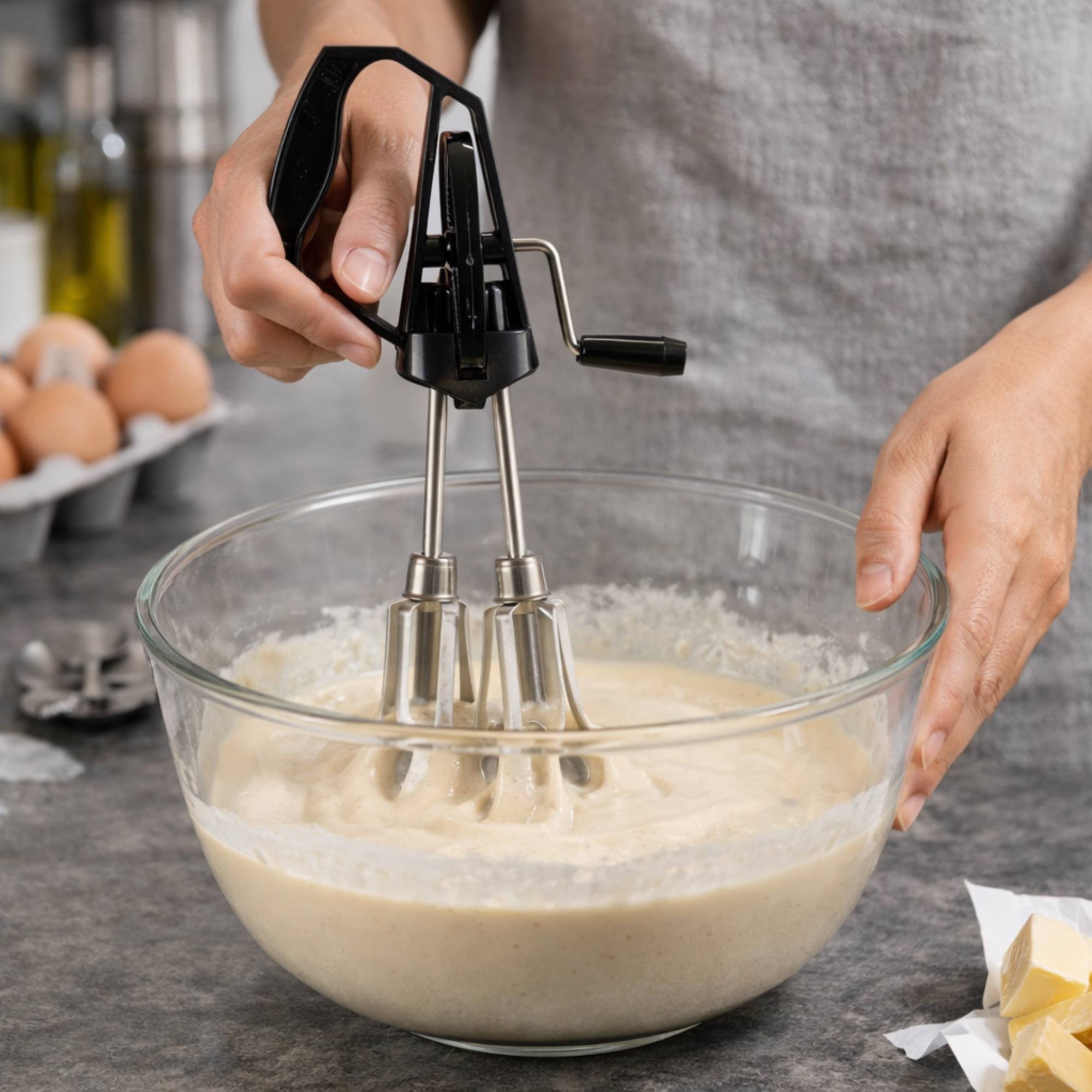 Batidor dos varillas mango negro colección kinvara