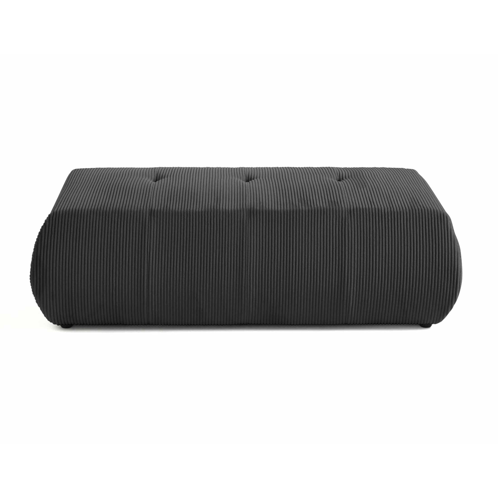 Onyx - pouf d'appoint - en velours côtelé - Gris foncé