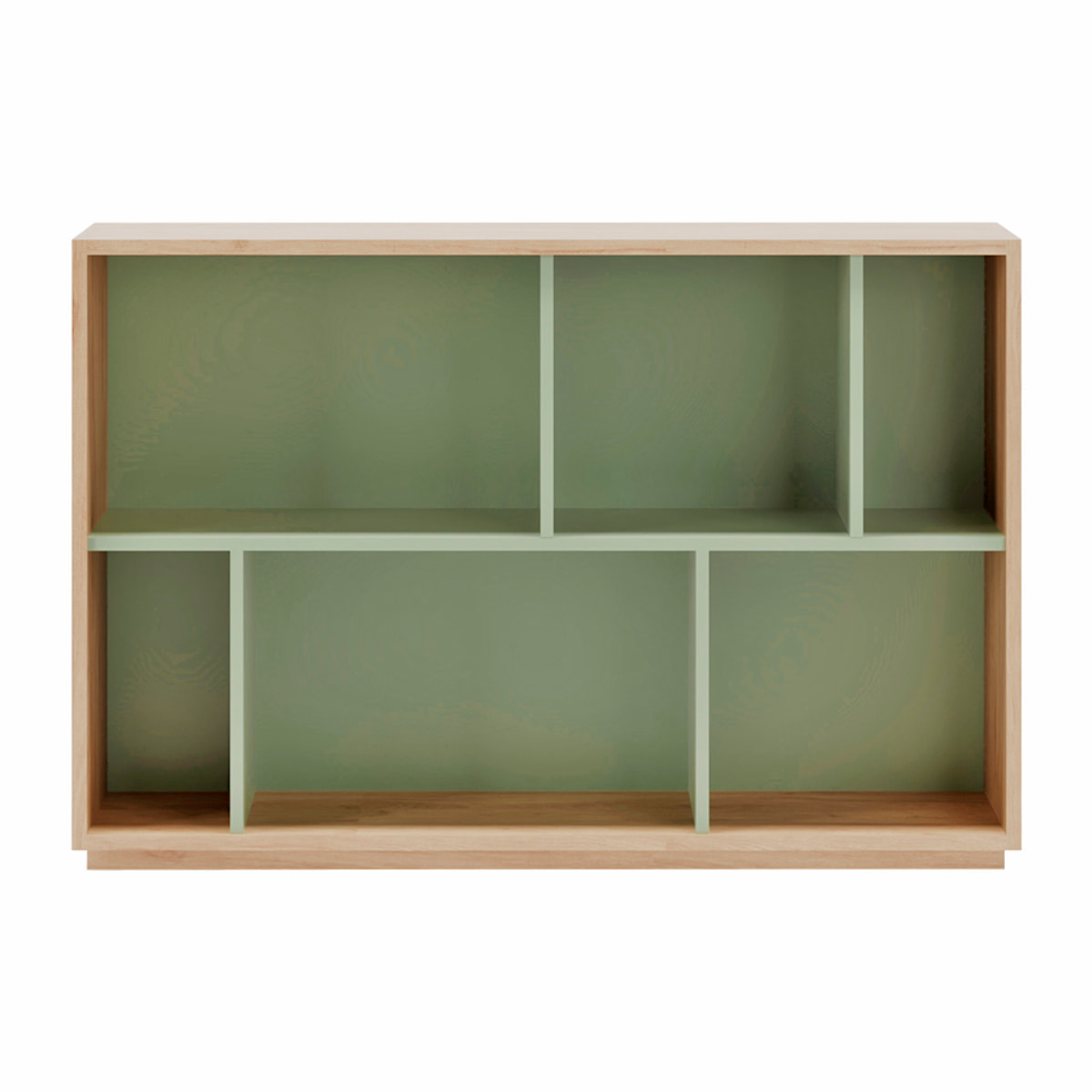 Estantería librería Nack melamina roble-verde 80x119x32 cm