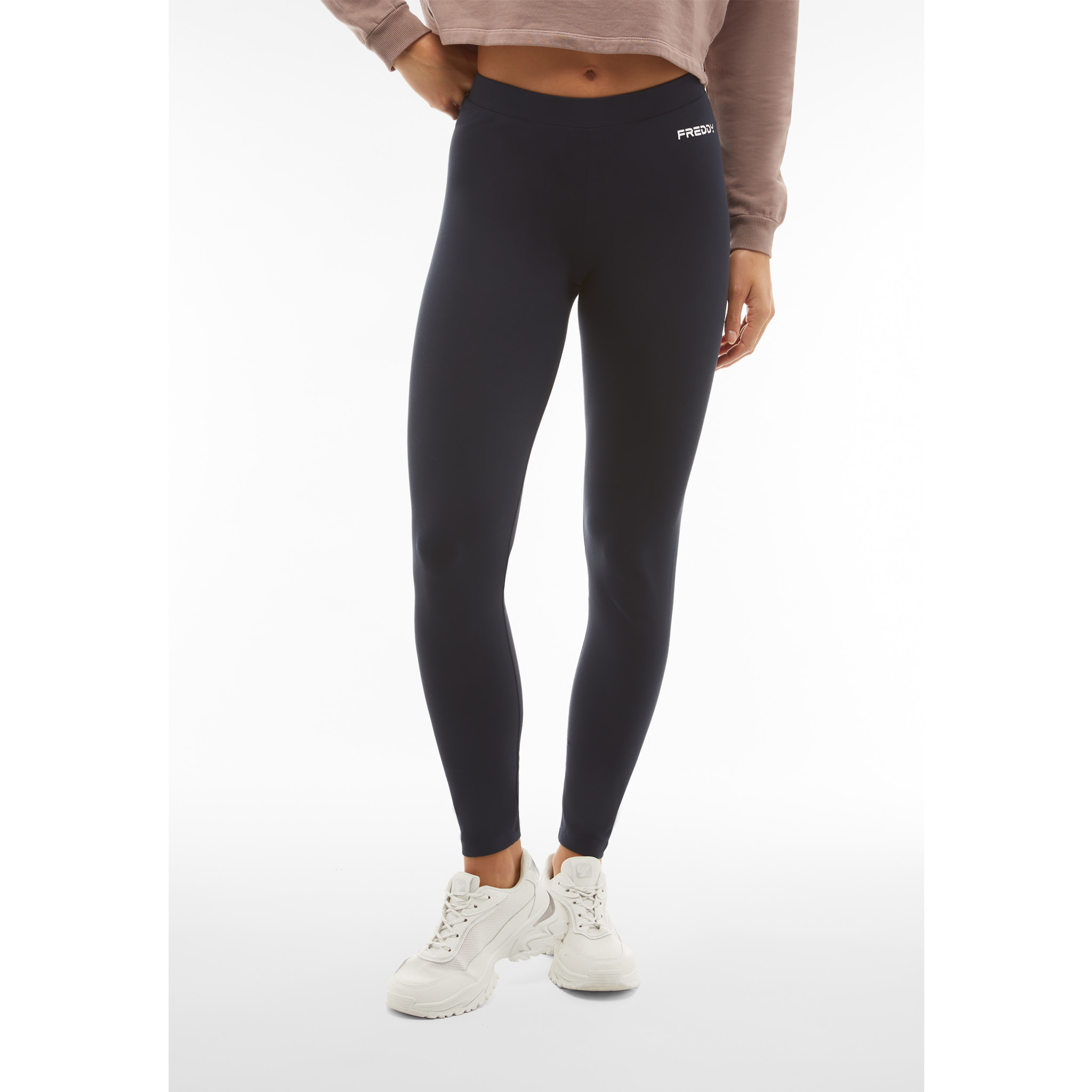 Leggings in heavy jersey con vita e lunghezza 7/8