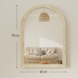 Miroir arche mural design effet pierre clair dim. 60 x 90 cm