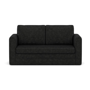 Marilia - canapé 2 places convertible déplimousse en simili - Noir