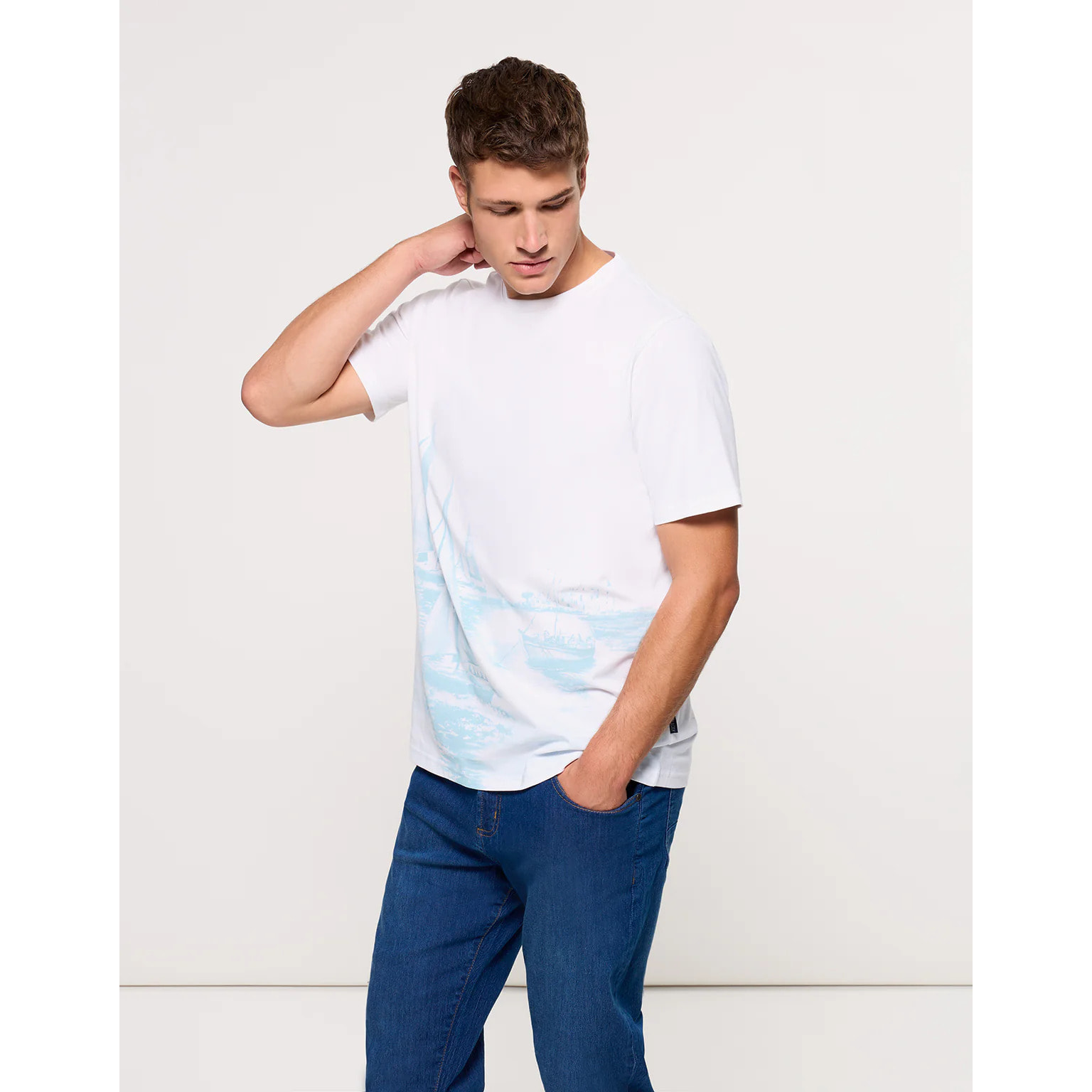 Camiseta Manga Corta Blanca - Mainboat