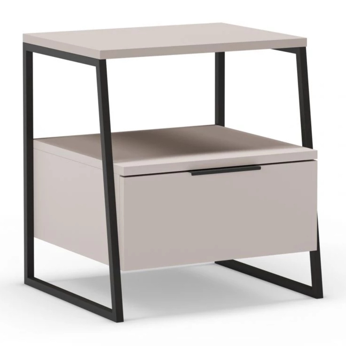 Mesita de noche Oksa Beige - Negro