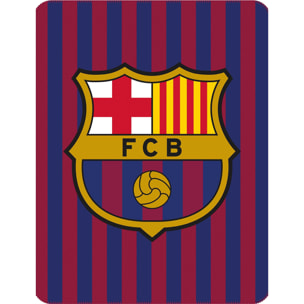 Plaid polaire imprimé 100% polyester, FC Barcelone Stripes