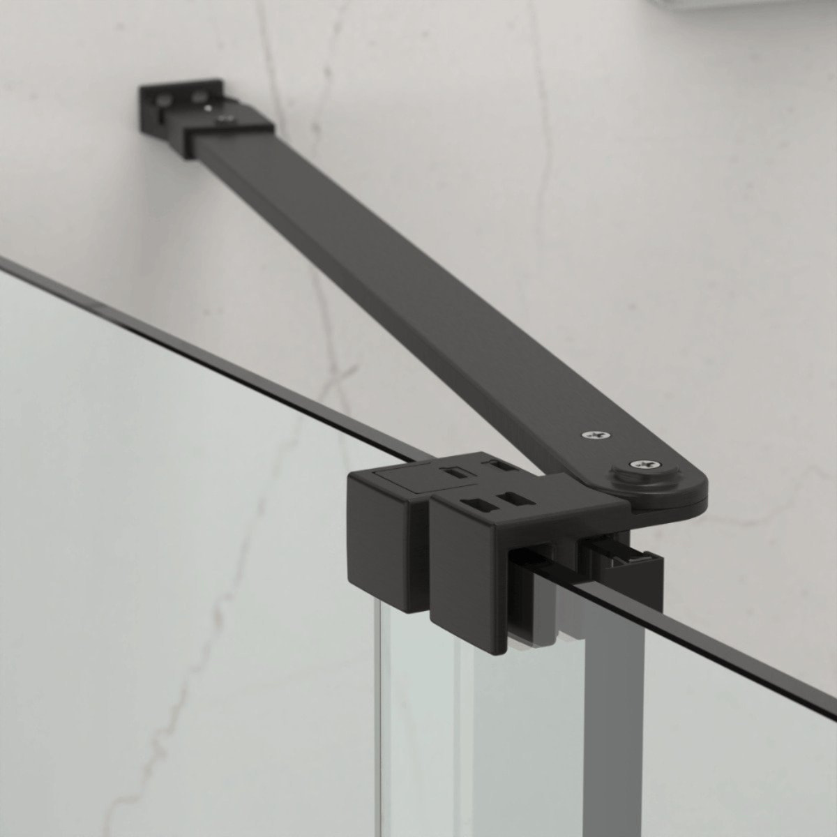 X-MOTION 140x200cm Paroi en verre coulissante Crystal Glass® 8 mm anticalcaire, avec bras et profilés Gun métal (SATBWIXM140GM)