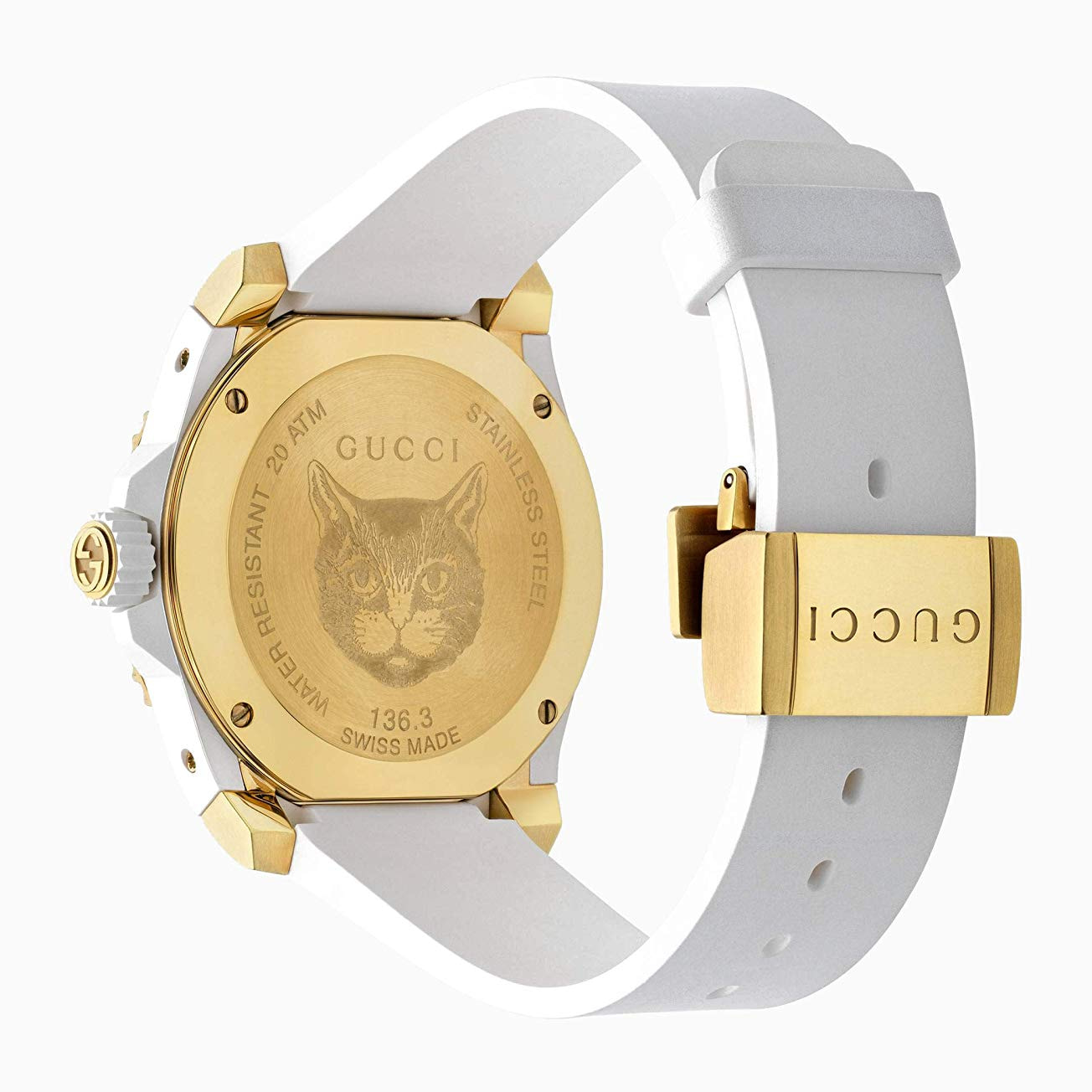 Reloj Gucci YA136322 Hombre Analogico Cuarzo con Correa de Caucho