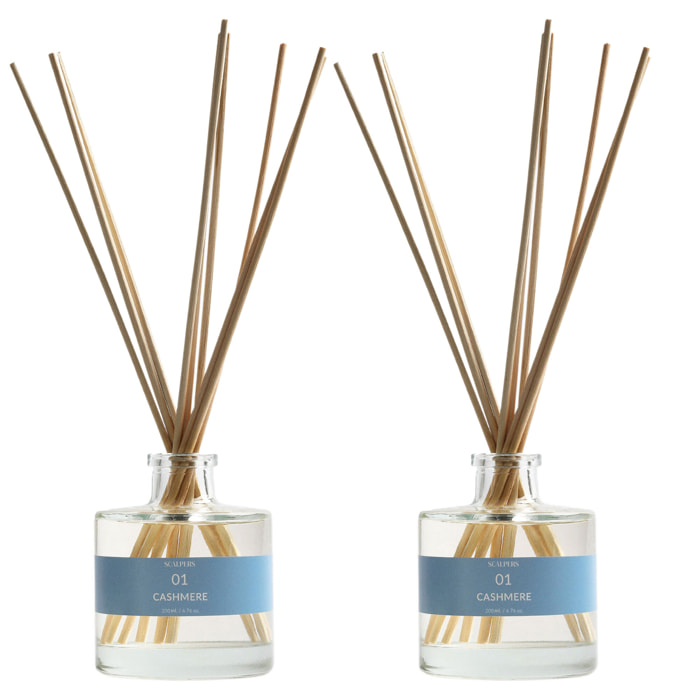 Set de 2 difusores mikado de 200ml aroma cashmere scalpers