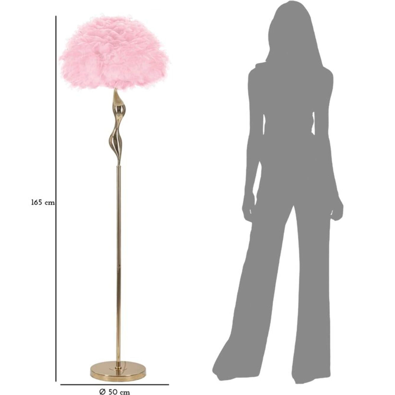 LAMPADA DA TERRA SLIM ROSA CM Ø 50X165