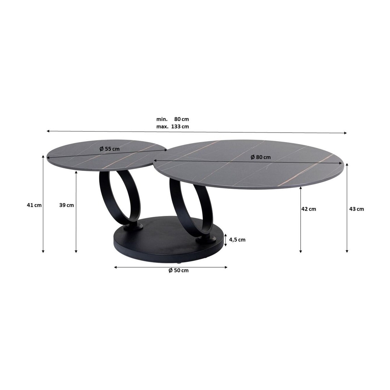 Table basse Beverly Bubble noire Kare Design