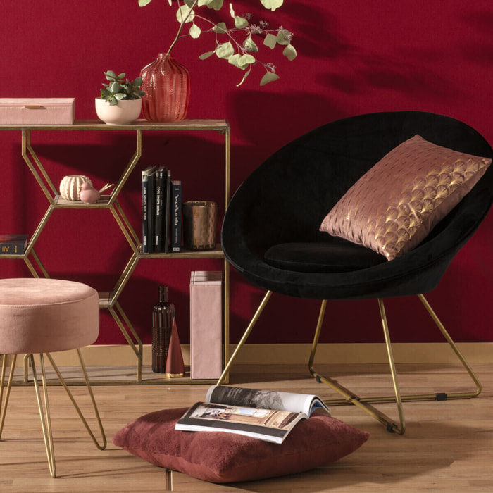 Fauteuil "Evan" noir en velours