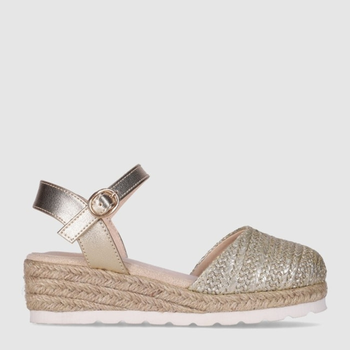 Sandalias de Piel Sintética - Platino - Tacón: 4 cm