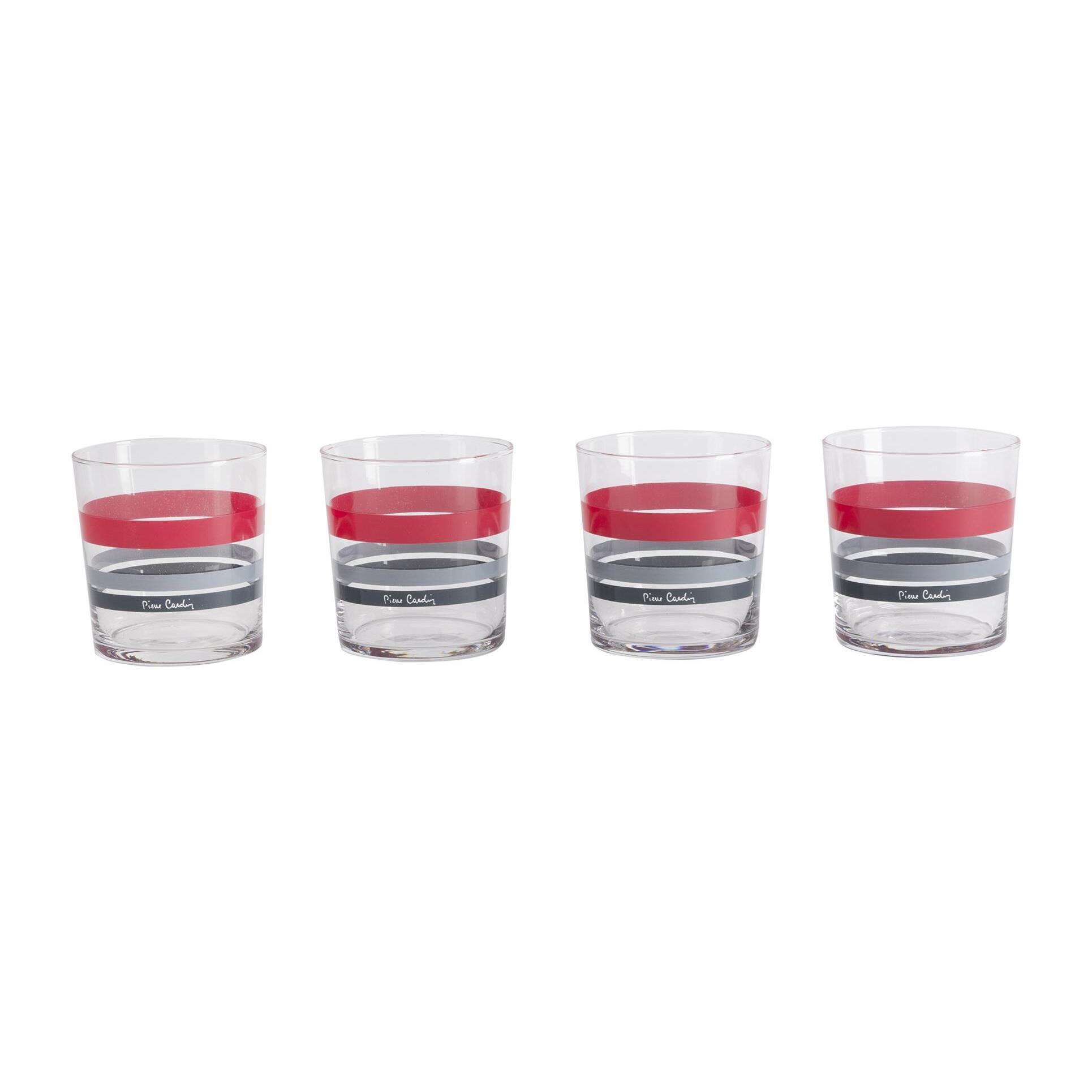Set 4 vasos de 35cl Pierre cardin con diseño a rayas