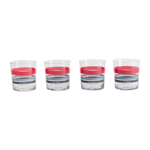Set 4 vasos de 35cl Pierre cardin con diseño a rayas