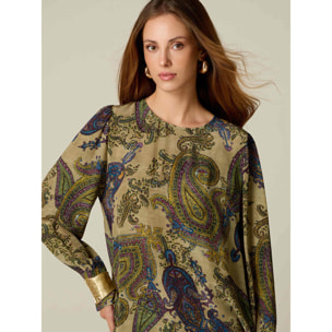 Oltre - Blusa de viscosa estampada - Verde