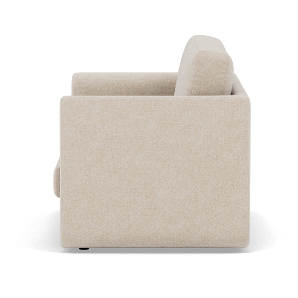 Isana - Canapé 2 places convertible déplimousse avec accoudoirs incurvés en tissu - Beige