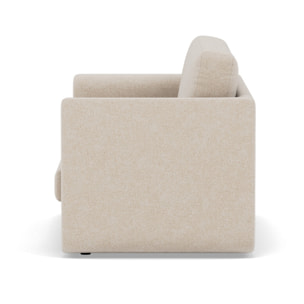 Isana - Canapé 2 places convertible déplimousse avec accoudoirs incurvés en tissu - Beige