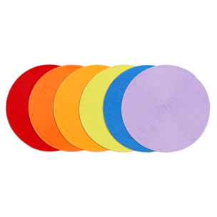 Set 6 tovagliette tonde Excelsa – Round, Polipropilene Multicolore