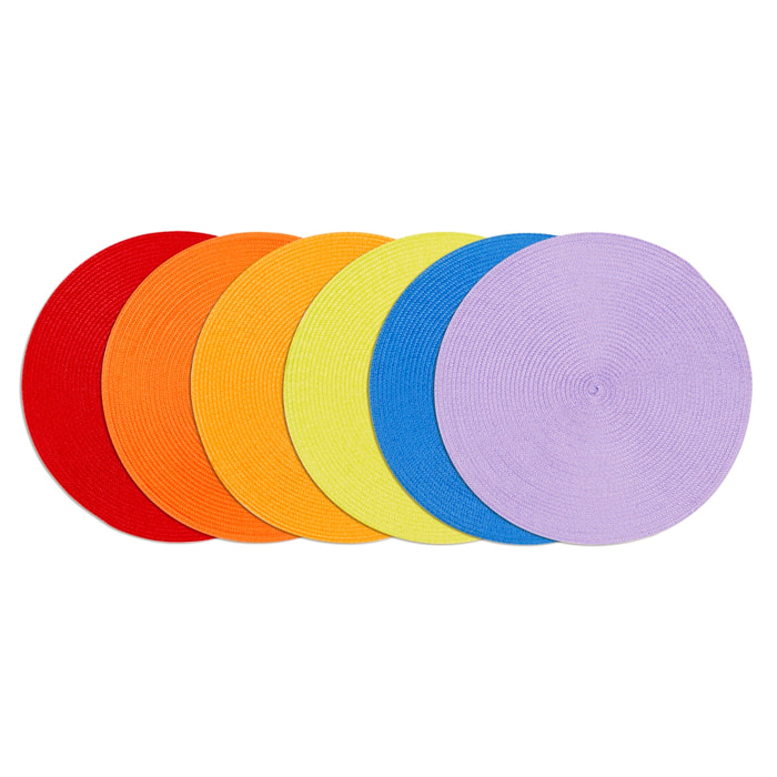 Set 6 tovagliette tonde Excelsa – Round, Polipropilene Multicolore