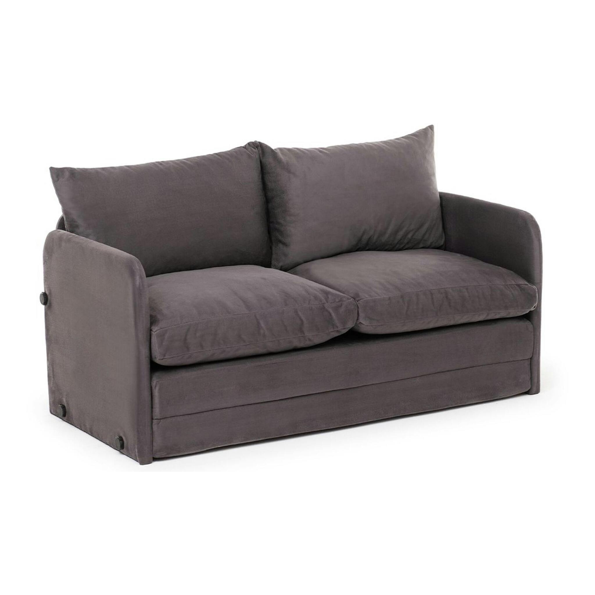Canapé-lit en tissu gris, 2 personnes 140 cm ORURO