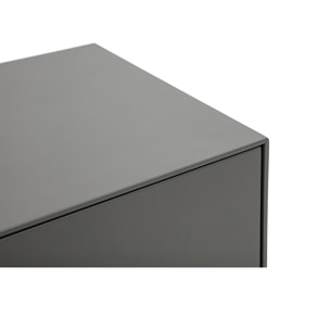 Meuble TV design gris laqué brillant avec rangements L180 cm GRAY