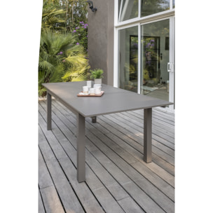 ZAHARA - Table de jardin 10 places en aluminium taupe