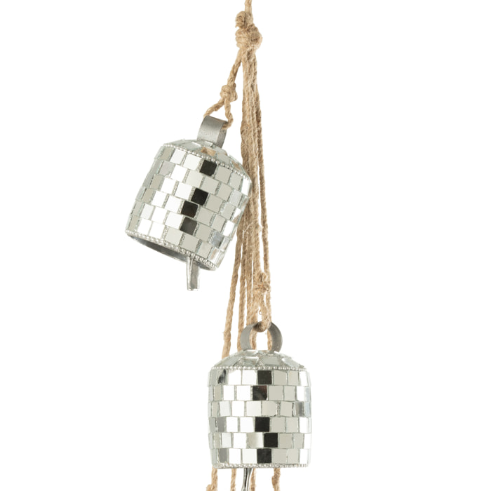 J-Line suspension 7 Cloches Miroir - fer - argent