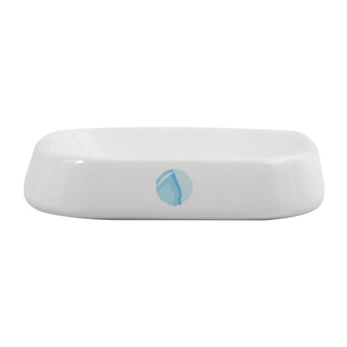 Porte savon Céramique WATERCOLOR  Blanc & Bleu MSV