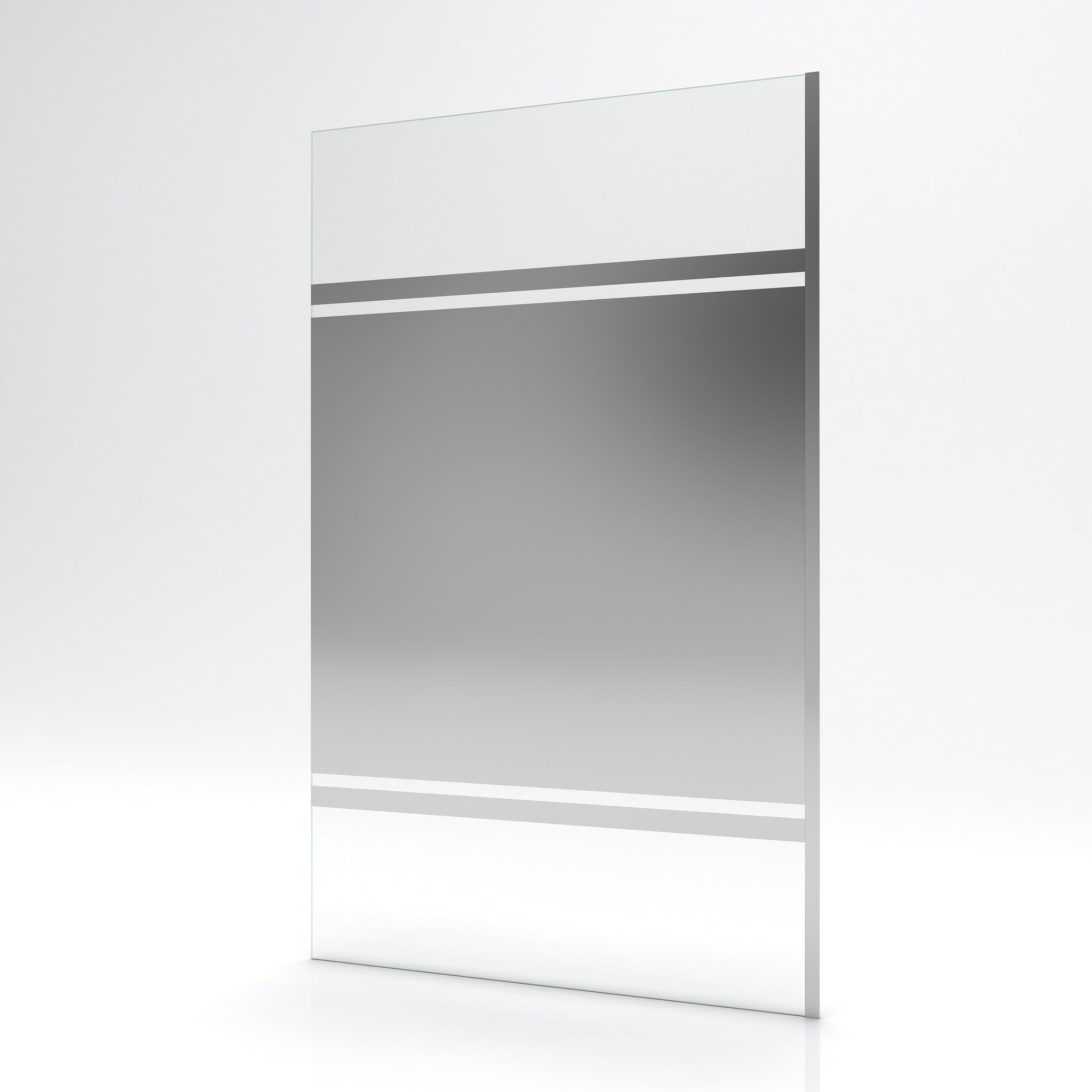 Paroi de Douche avec Bande Miroir 120x200cm - Verre 8mm - Profilé Chrome - FREEDOM 2 MIRROR