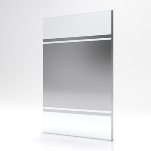 Paroi de Douche avec Bande Miroir 120x200cm - Verre 8mm - Profilé Chrome - FREEDOM 2 MIRROR