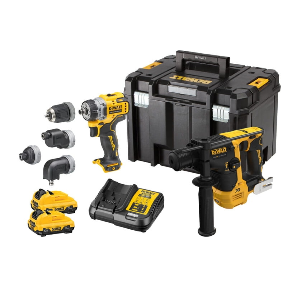 Kit 2 Outils XR 12V 3Ah Li-Ion Brushless DEWALT Perceuse-visseuse + Visseuse à chocs - DCK2101L2T-QW