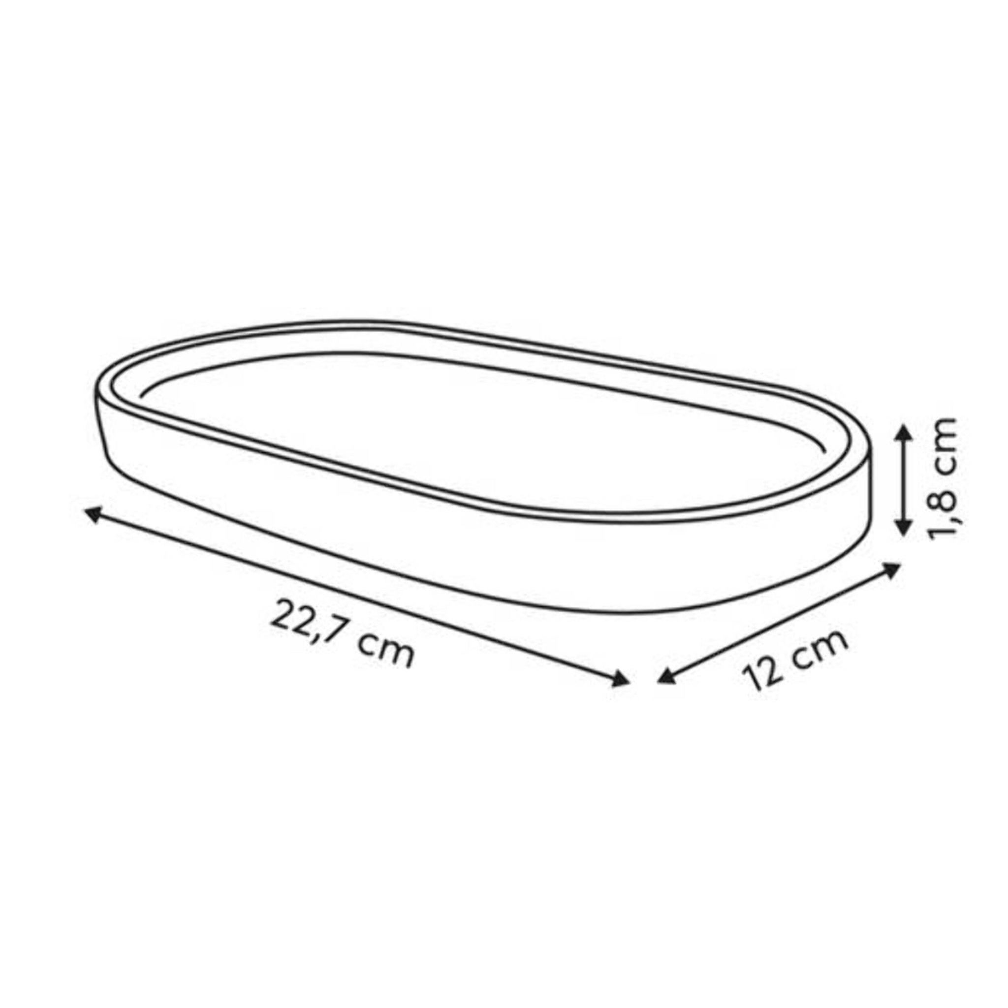 Plateau Strio 24cm rayures rose blé en grès