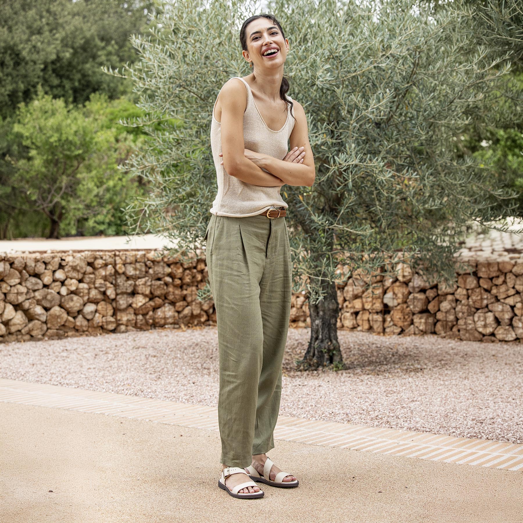 Sandalias N5887 SOFT NAPPA ROSSO/ ARENISCA color Rosso