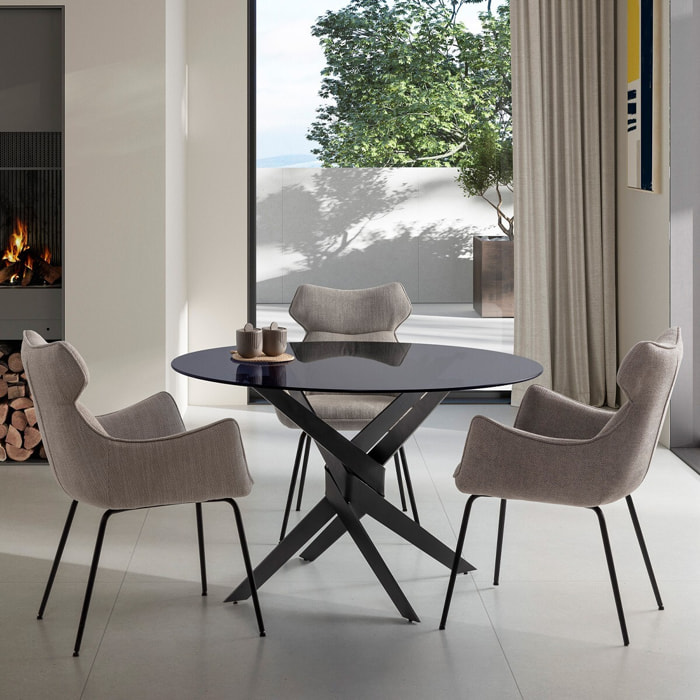 Lot de 2 fauteuils de table en tissu - ICONIC
