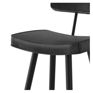 Lot de 2 chaises de bar grises/noires en cuir synthétique 75.5 cm - Texas