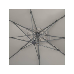 Parasol jardin déporté Alu "Sun 4" - Rectangle - 3 x 4 m + Housse de protection - Gris