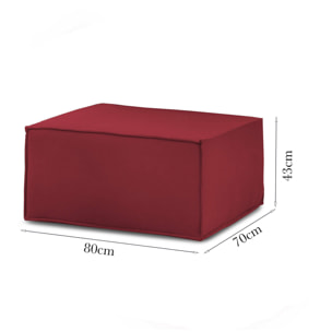 Pouf Barbara, Pouf da salotto, 100% Made in Italy, Poltroncina relax in tessuto imbottito, Cm 80x70h43, Rosso