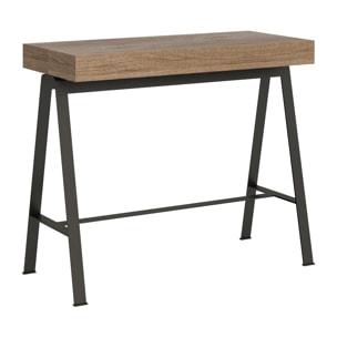 Console extensible 90x40/196 cm Banco Small Chêne Nature cadre Anthracite