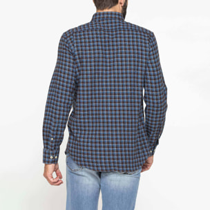 CAMICIA FANTASIA TINTO FILO IN FLANELLA LEGGERA