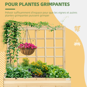 Jardinière avec treillis - dim. 110L x 116l x 120H cm - bois sapin pré-huilé