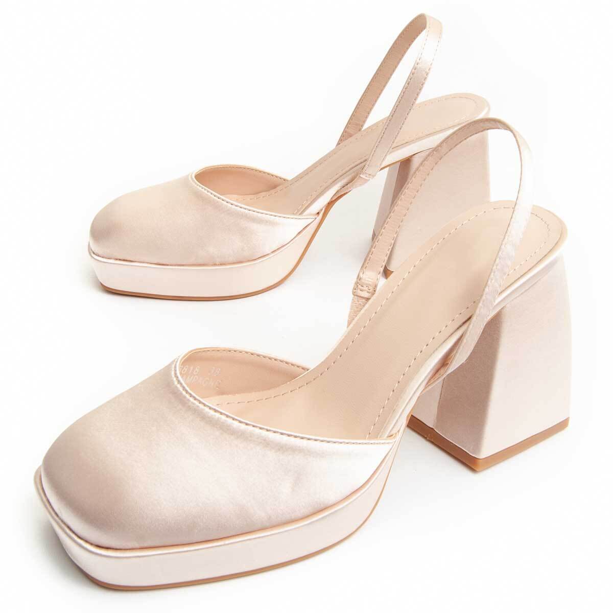 Zapato de tacón - Beige - Altura: 7 cm