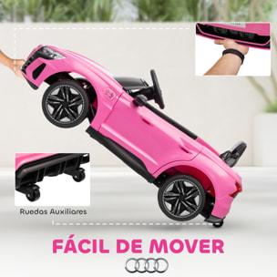 Coche Eléctrico para Niños de +3 Años AUDI RS e-tron GT Coche de Batería 12V con Mando a Distancia Faros LED Bocina Música USB y Apertura de Puerta 3-5 km/h Rosa