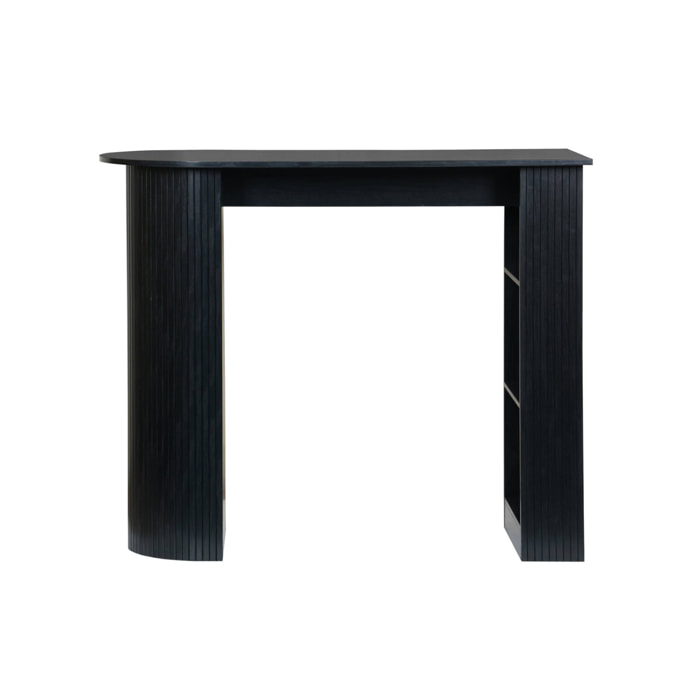 Table bar. table haute de cuisine table d'appoint décor bois avec rangements. 3 étagères. 120 x 55 x 100 cm